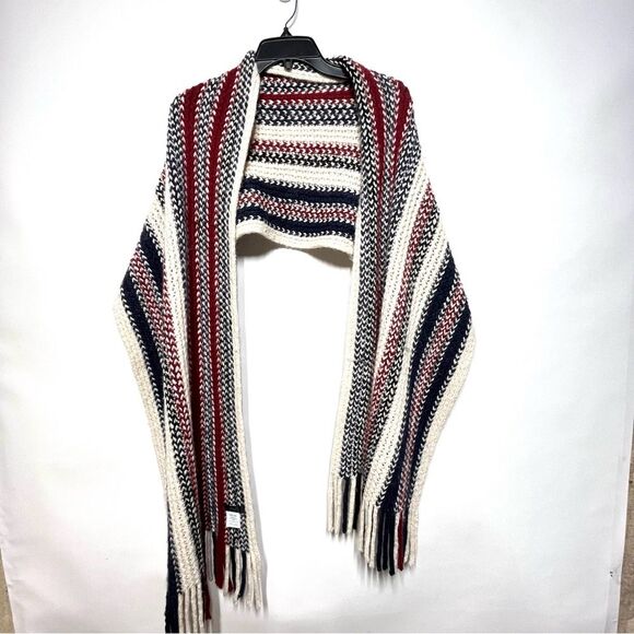 J. Crew Striped Blanket Alpaca Wool Blend Scarf with Fringe in Natural Ochre - Picture 4 of 10